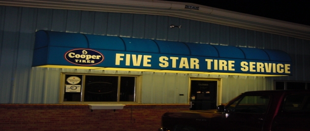 Five Star Tire internally illu Rack Signs Pittsburgh
