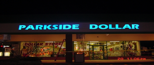 Parkside Dollar neon channel l Rack Signs Pittsburgh