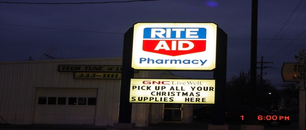 Double sided internally illumi Rack Signs Pittsburgh
