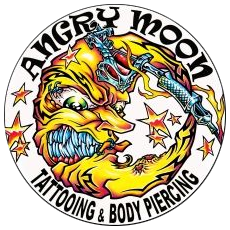 Angry Moon Tattoo Logo